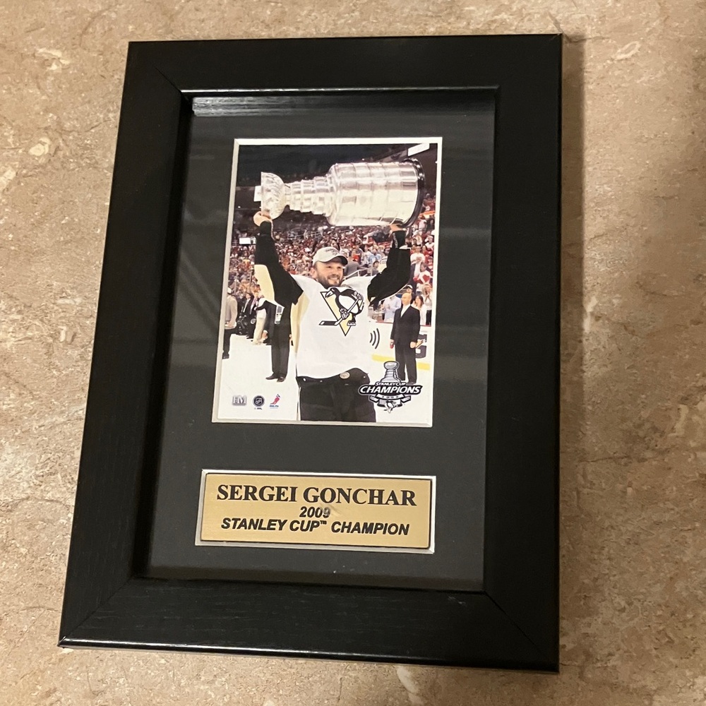Framed Sergei Gonchar 2009 Stanley Cup Champion Photo